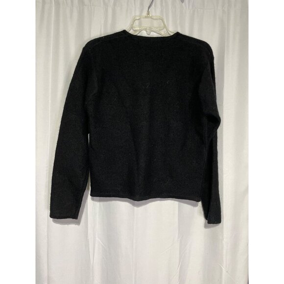 KAREN SCOTT 100% Pure Wool Black Button Sweater S - Picture 5 of 5